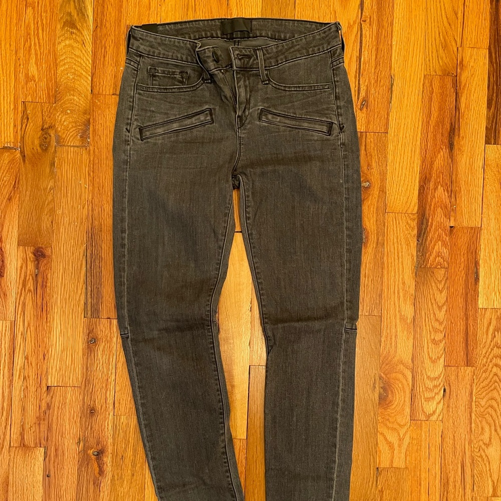 Vince Grey Moto Skinny Jean